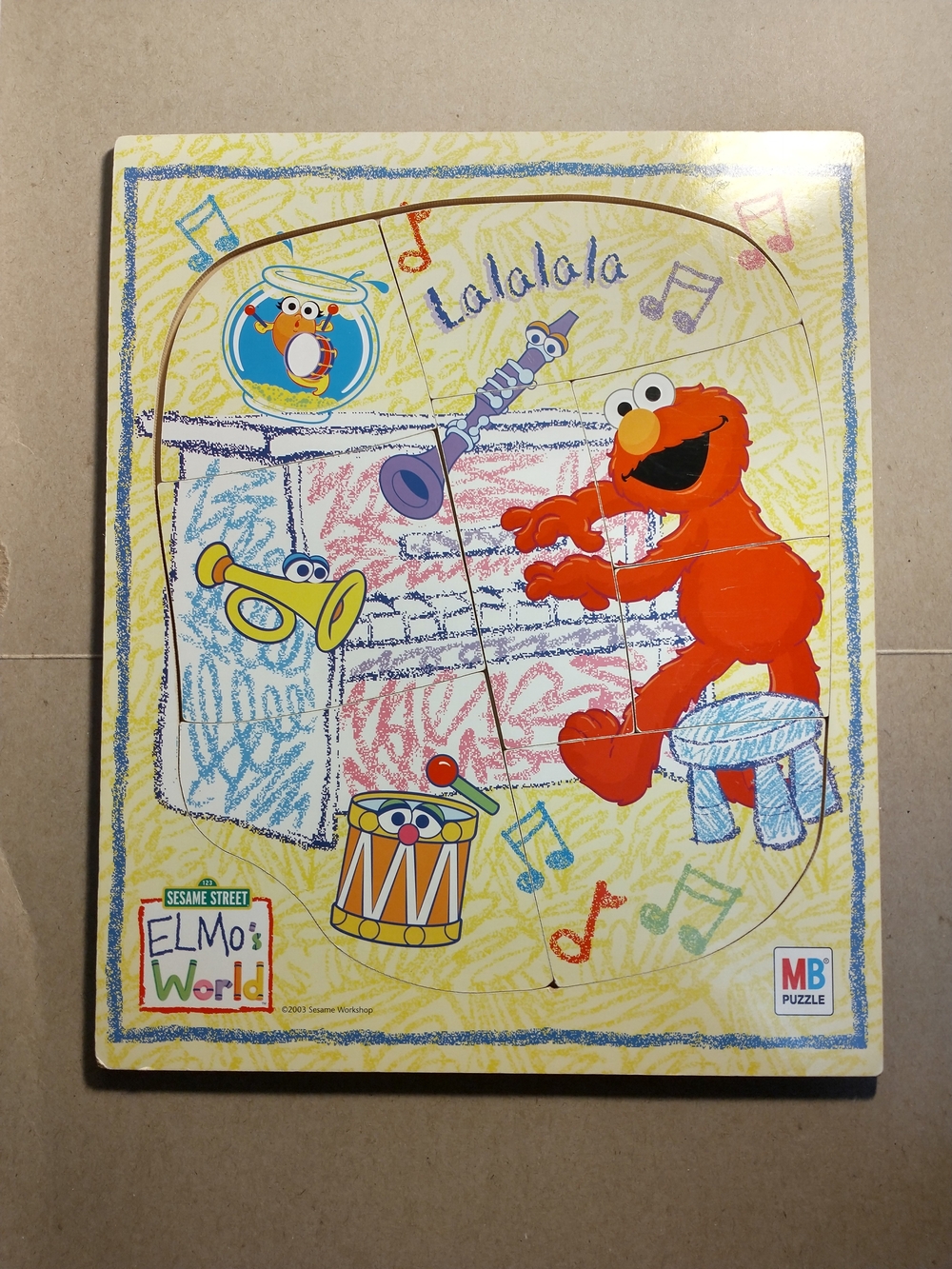 Vintage 2003 Milton Bradley Elmo’s World Music 8-Piece Wooden Puzzle